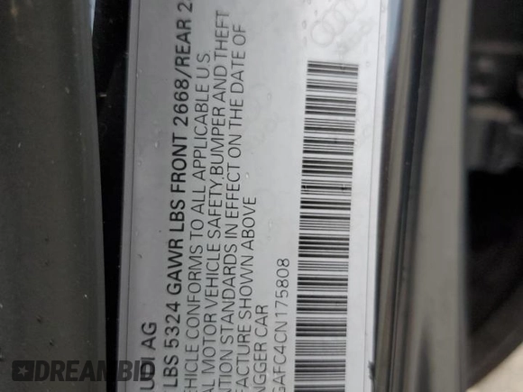 2012 Audi A7 Prestige с VIN WAU3GAFC4CN175808, выставлен на аукционе Copart как лот 59574685 с пробегом 128 843 миль миль и Чистый • Clean title. История ставок и продаж доступна на DreamBid. Изображение 12.