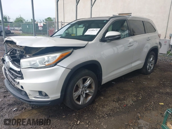 2015 Toyota Highlander Limited with VIN 5TDDKRFH5FS074839, listed as a IAAI auction lot 42280474 with 90,178 mi miles and . Bid and sale history available at DreamBid. Image 2.