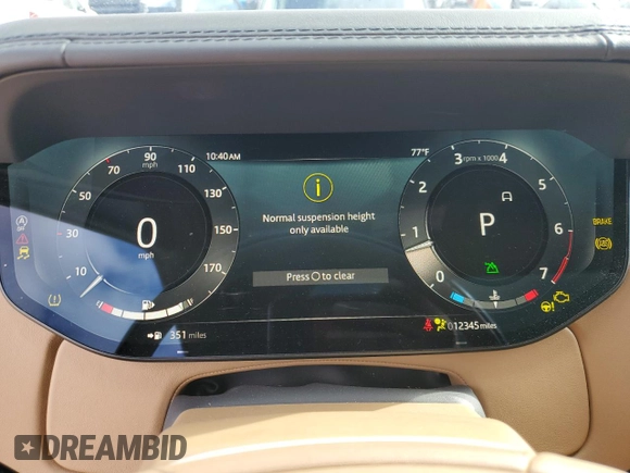 2023 Land Rover Range Rover SE z VIN SALKPBFU4PA086288, wystawiony jako Copart lot #85138344 z przebiegiem 12 345 mil mil oraz Szkoda całkowita • Salvage title. Historia ofert i sprzedaży dostępna na DreamBid. Obrazek 9.