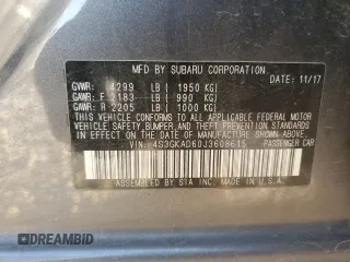 2018 Subaru Impreza Premium with VIN 4S3GKAD60J3608615, listed as a Copart auction lot 47297335 with 69,339 mi miles and Salvage title. Bid and sale history available at DreamBid. Image 14.