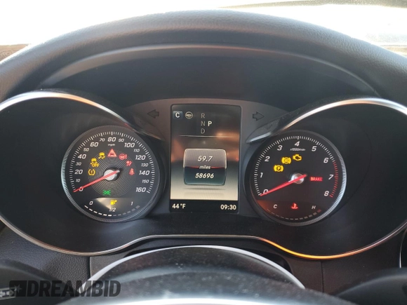2018 Mercedes-Benz C 300 with VIN WDDWK4KB0JF622077, listed as a Copart auction lot 38075154 with 58,696 mi miles and Salvage title. Bid and sale history available at DreamBid. Image 9.