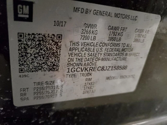 2018 Chevrolet Silverado 1500 LT with VIN 1GCVKREC8JZ158588, listed as a Copart auction lot 48253695 with 82,708 mi miles and Salvage Title. Bid and sale history available at carsss.com. Image 12.