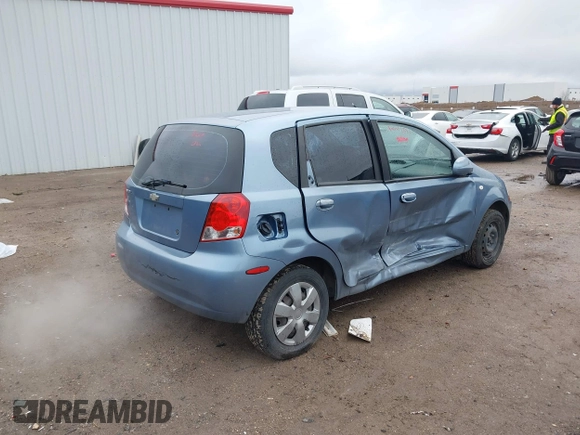 2006 Chevrolet Aveo LS with VIN KL1TD66616B563708, listed as a IAAI auction lot 41543322 with 120,824 mi miles and . Bid and sale history available at DreamBid. Image 4.