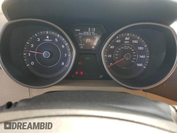 2013 Hyundai Elantra Limited with VIN 5NPDH4AE1DH168850, listed as a Copart auction lot 53201225 with 206,575 mi miles and Salvage Title. Bid and sale history available at DreamBid. Image 9.