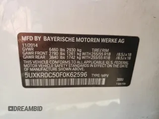 2015 BMW X5 xDrive35i z VIN 5UXKR0C50F0K62596, wystawiony jako Copart lot #45988185 z przebiegiem 128 771 mil mil oraz Szkoda całkowita • Salvage title. Historia ofert i sprzedaży dostępna na DreamBid. Obrazek 13.
