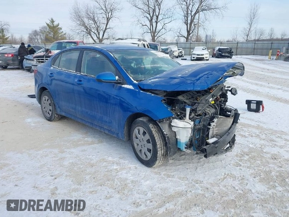 2021 Kia Rio S with VIN 3KPA24AD3ME423255, listed as a IAAI auction lot 41381989 with 18,802 mi miles. Bid and sale history available at carsss.com. Image 1.