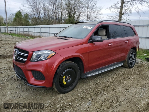 2019 Mercedes-Benz GLS 550 with VIN 4JGDF7DE3KB232335, listed as a Copart auction lot 53820775 with 80,782 mi miles and Salvage title. Bid and sale history available at DreamBid. Image 1.