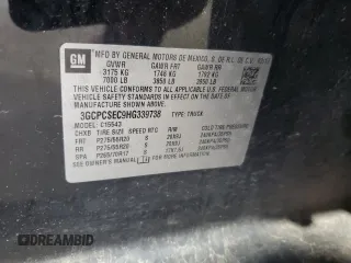 2017 Chevrolet Silverado 1500 LTZ with VIN 3GCPCSEC9HG339738, listed as a Copart auction lot 53599595 with 220,488 mi miles and Salvage Title. Bid and sale history available at DreamBid. Image 12.