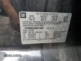 2016 Chevrolet Tahoe LT with VIN 1GNSKBKC3GR314292, listed as a Copart auction lot 65133545 with 70,771 mi miles and Clean title. Bid and sale history available at DreamBid. Image 13.
