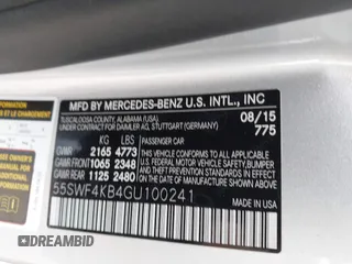 2016 Mercedes-Benz C 300 Luxury with VIN 55SWF4KB4GU100241, listed as a IAAI auction lot 42256121 with 33,184 mi miles and . Bid and sale history available at DreamBid. Image 9.