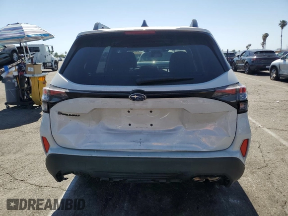 2025 Subaru Forester Premium with VIN JF2SLDBCXSH522476, listed as a Copart auction lot 57898805 with 1,999 mi miles and Salvage title. Bid and sale history available at DreamBid. Image 6.