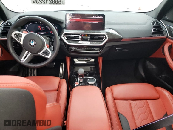 2022 BMW X3 M z VIN 5YM13EC0XN9J56822, wystawiony jako Copart lot #49873974 z przebiegiem 7396 mil mil oraz Szkoda całkowita • Salvage title. Historia ofert i sprzedaży dostępna na DreamBid. Obrazek 8.