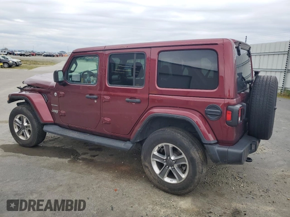 2021 Jeep Wrangler Unlimited Sahara with VIN 1C4HJXEN8MW613404, listed as a Copart auction lot 47881735 with 48,379 mi miles and Salvage title. Bid and sale history available at DreamBid. Image 2.