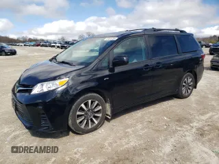 2019 Toyota Sienna LE with VIN 5TDJZ3DC1KS222837, listed as a Copart auction lot 47225755 with 56,001 mi miles and Salvage title. Bid and sale history available at DreamBid. Image 1.