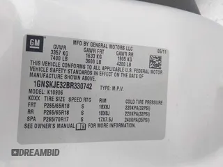 2011 Chevrolet Suburban LT with VIN 1GNSKJE32BR330742, listed as a IAAI auction lot 42435335 with 191,663 mi miles and . Bid and sale history available at DreamBid. Image 9.