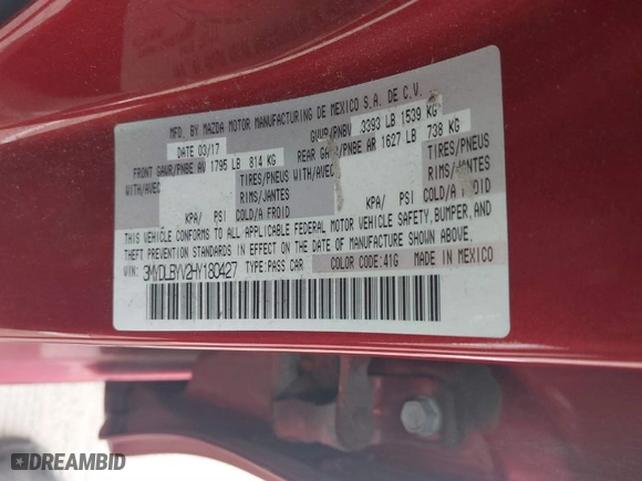 2017 Toyota Yaris iA with VIN 3MYDLBYV2HY180427, listed as a IAAI auction lot 40462817 with 141,970 mi miles. Bid and sale history available at carsss.com. Image 9.
