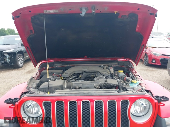 2018 Jeep Wrangler Unlimited Sahara z VIN 1C4HJXEG4JW316496, wystawiony jako IAAI lot #42437607 z przebiegiem 46 861 mil mil oraz . Historia ofert i sprzedaży dostępna na DreamBid. Obrazek 10.
