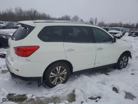 2017 Nissan Pathfinder S with VIN 5N1DR2MM9HC681927, listed as a Copart auction lot 46588775 with 76289 miles and Salvage Title. Bid and sale history available at carsss.com. Image 3.