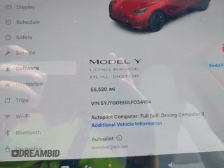 2020 Tesla Model Y Long Range z VIN 5YJYGDEE0LF034164, wystawiony jako IAAI lot #42080304 z przebiegiem 55 520 mil mil oraz . Historia ofert i sprzedaży dostępna na DreamBid. Obrazek 16.