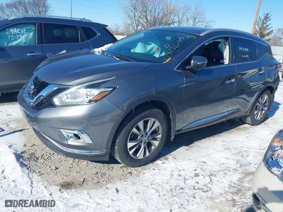 2015 Nissan Murano S with VIN 5N1AZ2MH0FN248486, listed as a IAAI auction lot 41362472 with 173,510 mi miles. Bid and sale history available at carsss.com. Image 2.