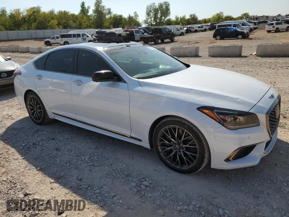 2018 Genesis G80 3.3T Sport with VIN KMHGN4JB0JU233583, listed as a Copart auction lot 73853964 with 55,690 mi miles and Salvage Title. Bid and sale history available at carsss.com. Image 4.