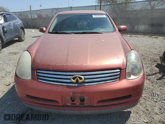 2003 Infiniti G35 w/Leather with VIN JNKCV51E63M019749, listed as a Copart auction lot 53346205 with 156,998 mi miles and Salvage Title. Bid and sale history available at DreamBid. Image 5.
