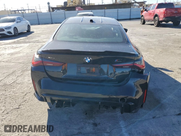 2024 BMW M4 Competition xDrive with VIN WBS43AZ00RCP43053, listed as a Copart auction lot 47644124 with 751 mi miles and Salvage Title. Bid and sale history available at carsss.com. Image 6.