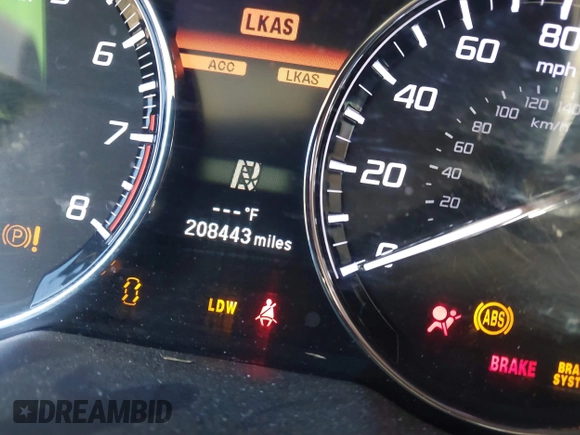 2014 Acura RLX Advance Pkg with VIN JH4KC1F94EC001457, listed as a IAAI auction lot 41642199 with 208,443 mi miles. Bid and sale history available at carsss.com. Image 7.