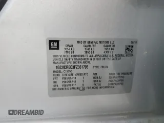 2015 Chevrolet Silverado 1500 LT with VIN 1GCVCREC3FZ361795, listed as a Copart auction lot 76841864 with 12,488 mi miles and Salvage Title. Bid and sale history available at DreamBid. Image 12.