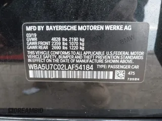 2020 BMW 3 Series M340i with VIN WBA5U7C02LAF54184, listed as a IAAI auction lot 41490697 with 57,363 mi miles. Bid and sale history available at carsss.com. Image 9.