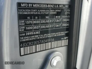 2007 Mercedes-Benz R-Class 3.0L with VIN 4JGCB22E57A049934, listed as a Copart auction lot 42992095 with 187,672 mi miles and Clean Title. Bid and sale history available at carsss.com. Image 13.