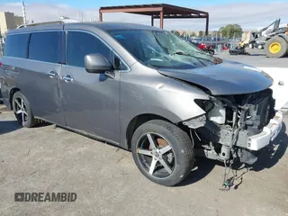 2014 Nissan Quest SV with VIN JN8AE2KP2E9100779, listed as a IAAI auction lot 42832432 with 114,034 mi miles and . Bid and sale history available at DreamBid. Image 1.