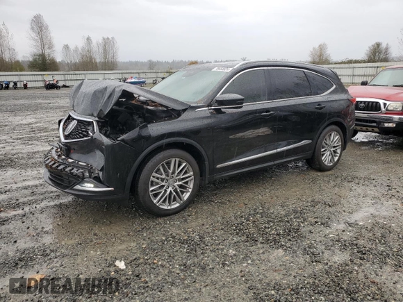 2022 Acura MDX w/Advance Package with VIN 5J8YE1H85NL044927, listed as a Copart auction lot 78668824 with 24,424 mi miles and Salvage Title. Bid and sale history available at carsss.com. Image 1.