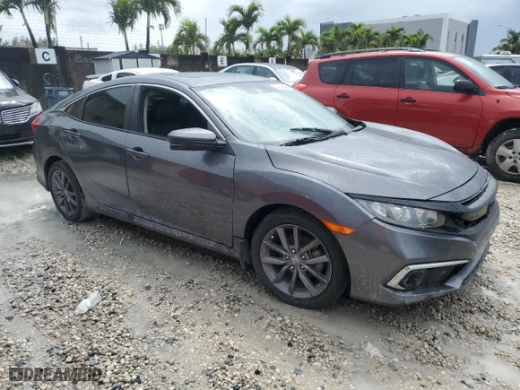 2021 Honda Civic Sedan EX-L with VIN 19XFC1F77ME006905, listed as a Copart auction lot 52149845 with 0 mi miles and Salvage Title. Bid and sale history available at carsss.com. Image 4.