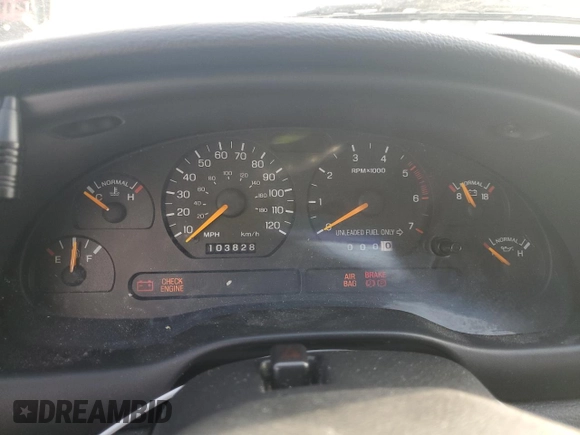 1997 Ford Mustang with VIN 1FALP4044VF174876, listed as a Copart auction lot 41601355 with 103,828 mi miles and Salvage Title. Bid and sale history available at carsss.com. Image 9.