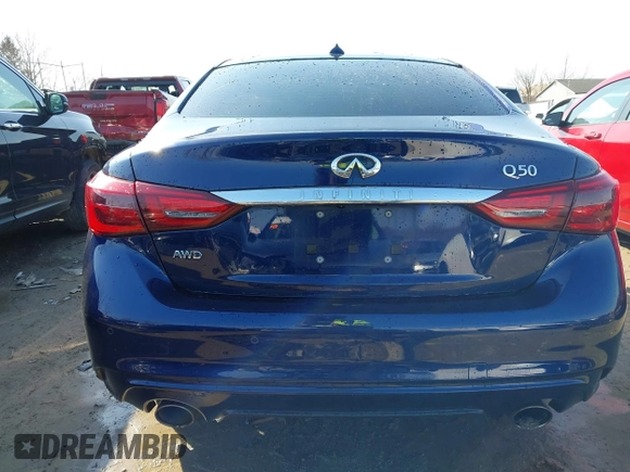 2021 Infiniti Q50 Luxe with VIN JN1EV7BR6MM755747, listed as a IAAI auction lot 41782339 with 65,463 mi miles and . Bid and sale history available at carsss.com. Image 16.