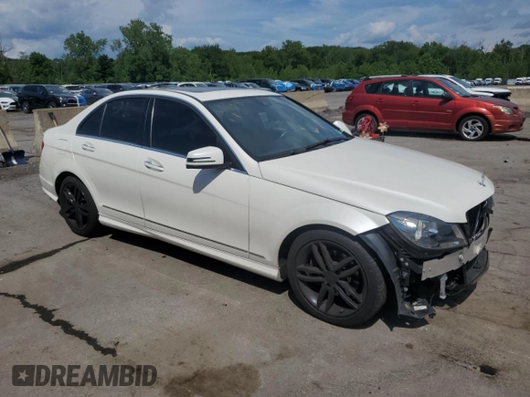 2012 Mercedes-Benz C 300 Sport with VIN WDDGF8BB9CA704373, listed as a Copart auction lot 63184325 with 86,497 mi miles and Salvage title. Bid and sale history available at DreamBid. Image 4.