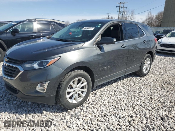 2018 Chevrolet Equinox LT z VIN 2GNAXSEV9J6335919, wystawiony jako Copart lot #53093315 z przebiegiem 92 619 mil mil oraz Szkoda całkowita • Salvage title. Historia ofert i sprzedaży dostępna na DreamBid. Obrazek 1.