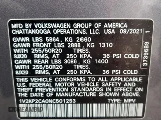 2022 Volkswagen Atlas SE with VIN 1V2KP2CA0NC501253, listed as a Copart auction lot 79123524 with 25,616 mi miles and Salvage title. Bid and sale history available at DreamBid. Image 13.