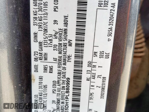 2023 Ford Bronco z VIN 1FMEE5DH1PLB80999, wystawiony jako Copart lot #64993015 z przebiegiem 36 436 mil mil oraz Szkoda całkowita • Salvage title. Historia ofert i sprzedaży dostępna na DreamBid. Obrazek 12.