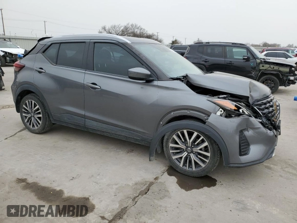 2021 Nissan Kicks SV with VIN 3N1CP5CV2ML495312, listed as a Copart auction lot 48202875 with 57,756 mi miles and Salvage Title. Bid and sale history available at carsss.com. Image 4.
