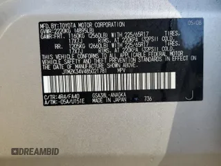 2008 Toyota RAV4 Ltd with VIN JTMZK34V485021781, listed as a Copart auction lot 73809533 with 222,330 mi miles and Salvage Title. Bid and sale history available at carsss.com. Image 15.