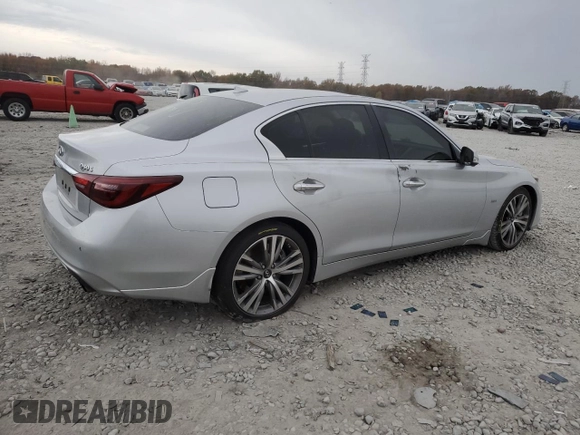 2021 Infiniti Q50 Red Sport 400 with VIN JN1FV7DP4MM850498, listed as a Copart auction lot 78503373 with 74,792 mi miles and Salvage Title. Bid and sale history available at DreamBid. Image 3.