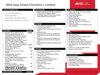 2024 Jeep Grand Cherokee Limited with VIN 1C4RJKBG5R8602420, listed as a Copart auction lot 59916485 with Not provided miles and Non repairable. Bid and sale history available at DreamBid. Image 13.