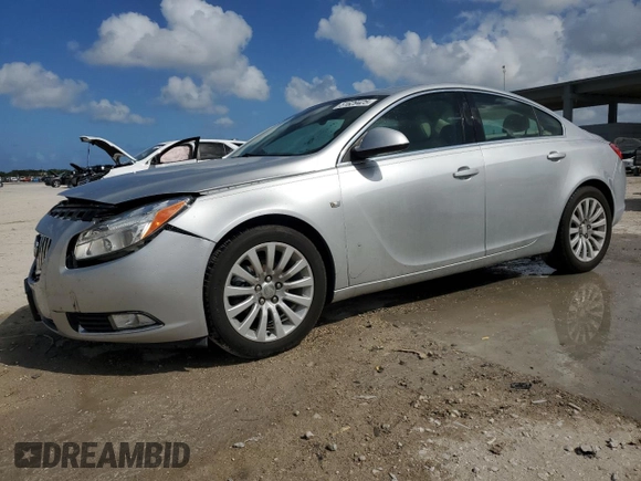 2011 Buick Regal CXL RL1 with VIN 2G4GN5EC4B9178708, listed as a Copart auction lot 51629425 with 60,827 mi miles and Salvage Title. Bid and sale history available at DreamBid. Image 1.