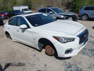 2019 Infiniti Q50 Luxe with VIN JN1EV7AP8KM514284, listed as a IAAI auction lot 42019560 with 82,279 mi miles and . Bid and sale history available at DreamBid. Image 1.