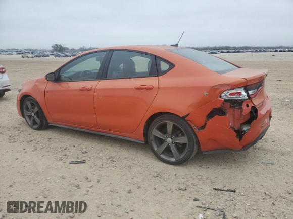 2015 Dodge Dart GT with VIN 1C3CDFEB2FD224939, listed as a Copart auction lot 43517345 with 72,274 mi miles and Salvage Title. Bid and sale history available at DreamBid. Image 2.
