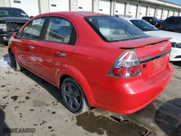 2009 Chevrolet Aveo LT w/2LT with VIN KL1TG56E89B326212, listed as a Copart auction lot 41868155 with 0 mi miles and Clean Title. Bid and sale history available at carsss.com. Image 2.