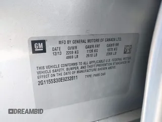 2014 Chevrolet Impala LTZ with VIN 2G1155S30E9232811, listed as a IAAI auction lot 41728281 with 106,269 mi miles and . Bid and sale history available at DreamBid. Image 9.