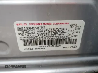 2016 Mitsubishi Outlander ES with VIN JA4AD2A30GZ012680, listed as a Copart auction lot 58815955 with 168,811 mi miles and Clean title. Bid and sale history available at DreamBid. Image 13.